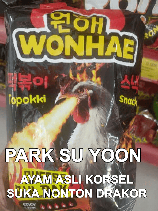 Stiker meme ayam lucu WhatsApp: Park Su Yoon, ayam asli korsel suka nonton drakor